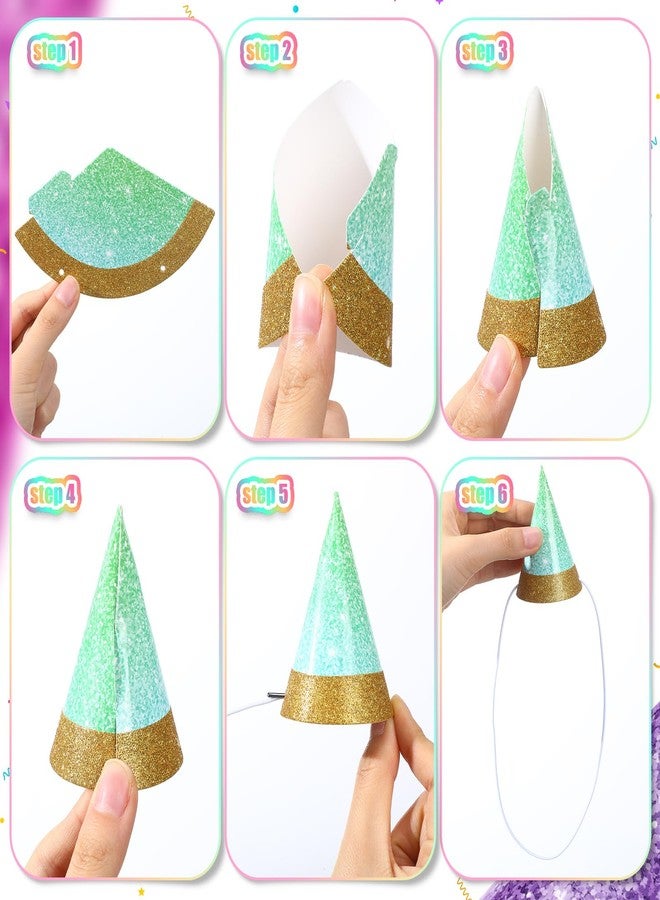 Sonwyoung 40 Pcs Mini Birthday Party Hats for Stuffed Animals Toys Colorful Glitter Tiny Cone Party Hats for Cats and Dogs(Bright Color) - Image 3